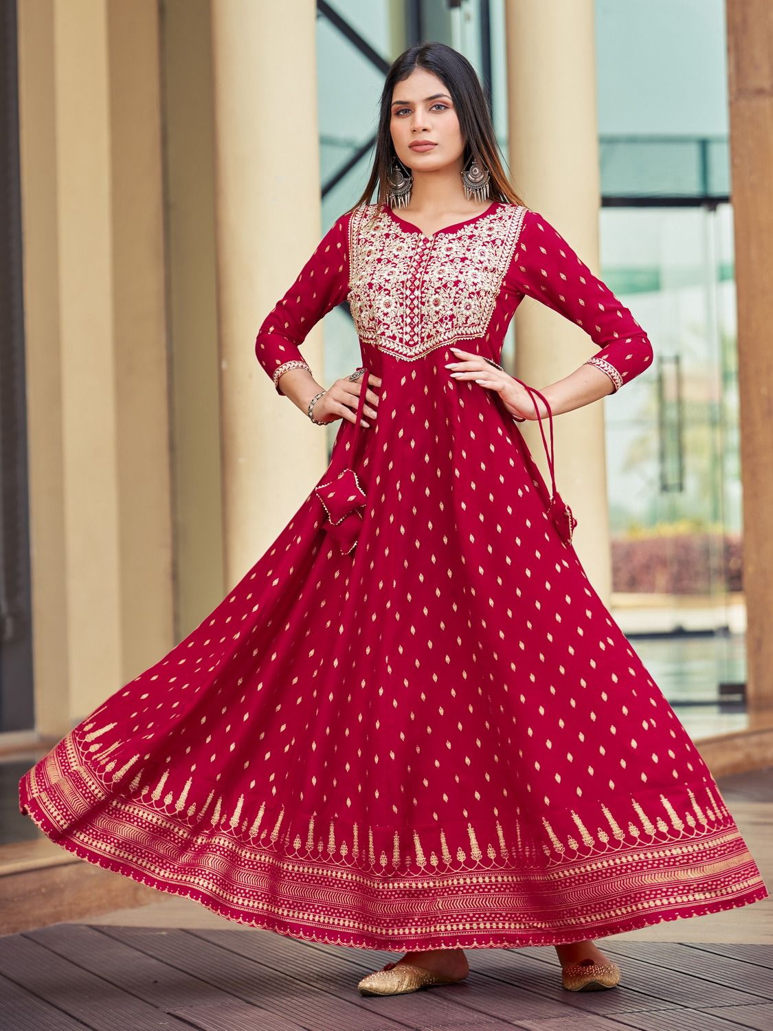 Walkway 40 By Blue Hills Printed Anarkali Kurti Catalog
